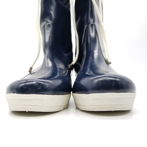 Sperry Wedge Lined Rubber Rain Boots Sz 10 - Picture 2 of 7